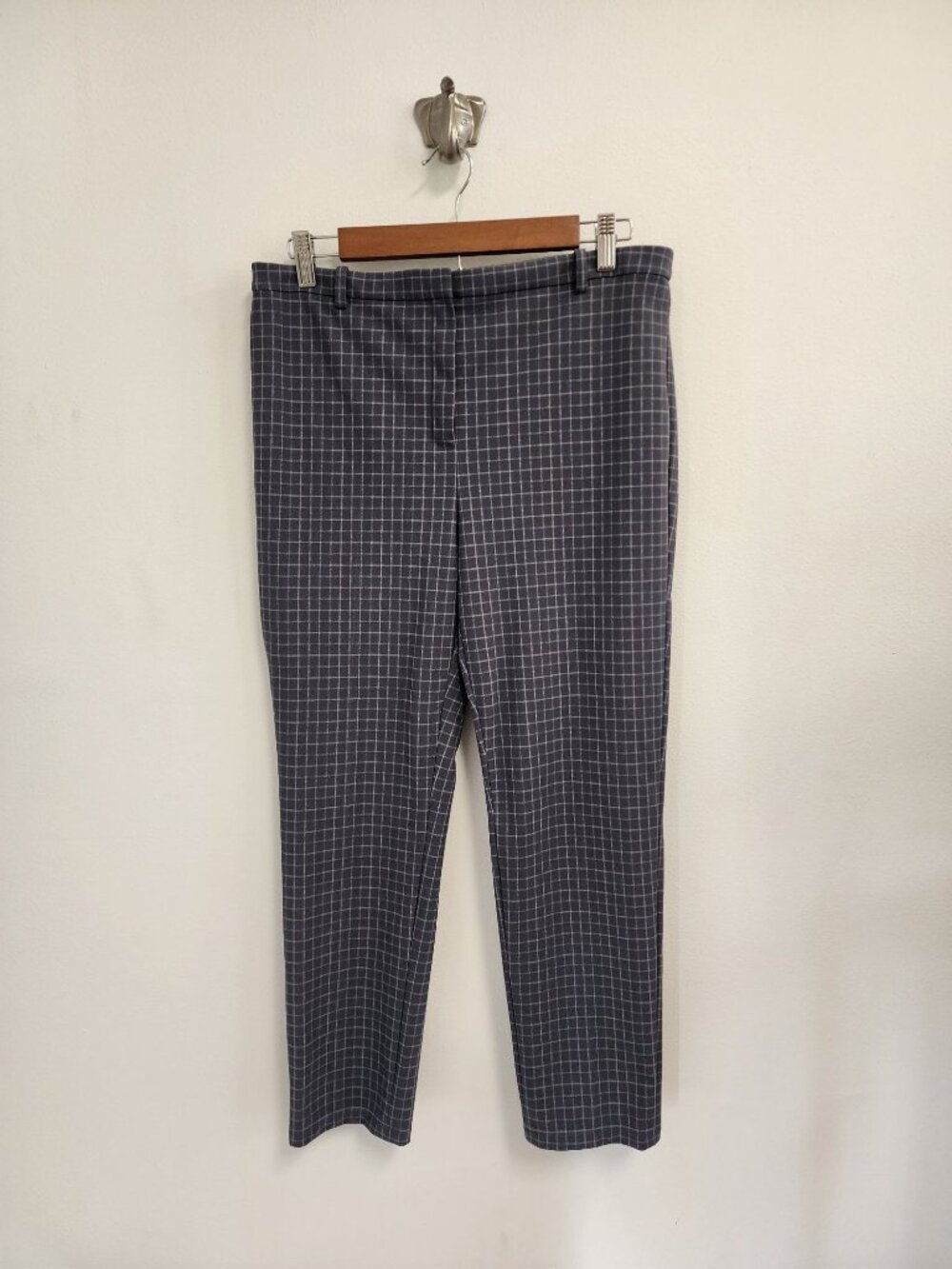 Theory precision grid grey classic slim pants 10